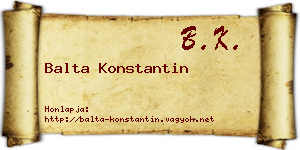 Balta Konstantin névjegykártya